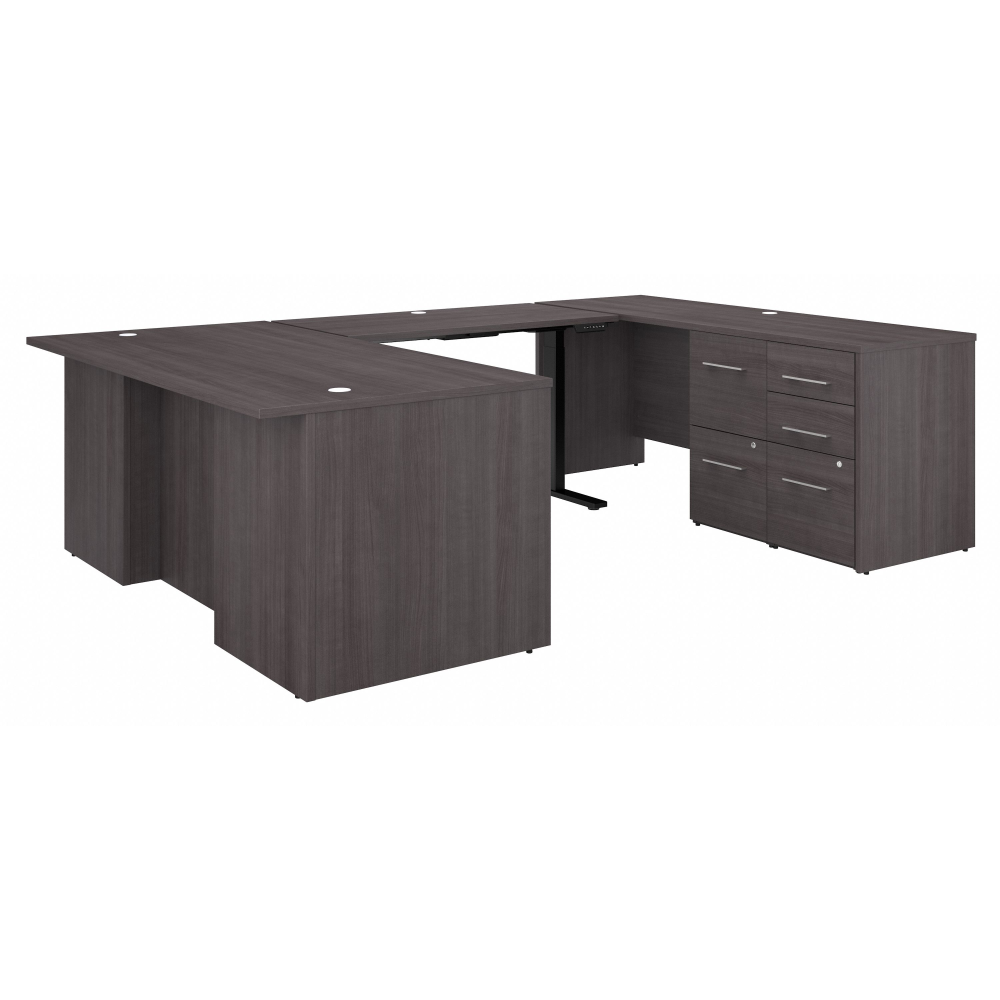 Shop Bush Business Furniture Office 500 72W Height Adjustable U Shaped Executive Desk with Drawers, Image 01, OF5005SGSU, #color_storm gray