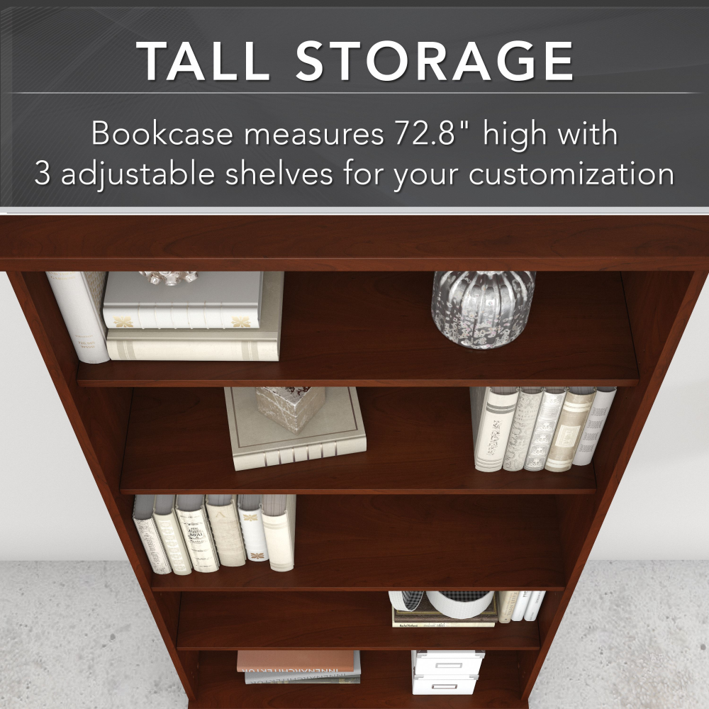 Shop Bush Business Furniture Studio C Tall 5 Shelf Bookcase, Image 04, SCB136HC-Z, #color_hansen cherry
