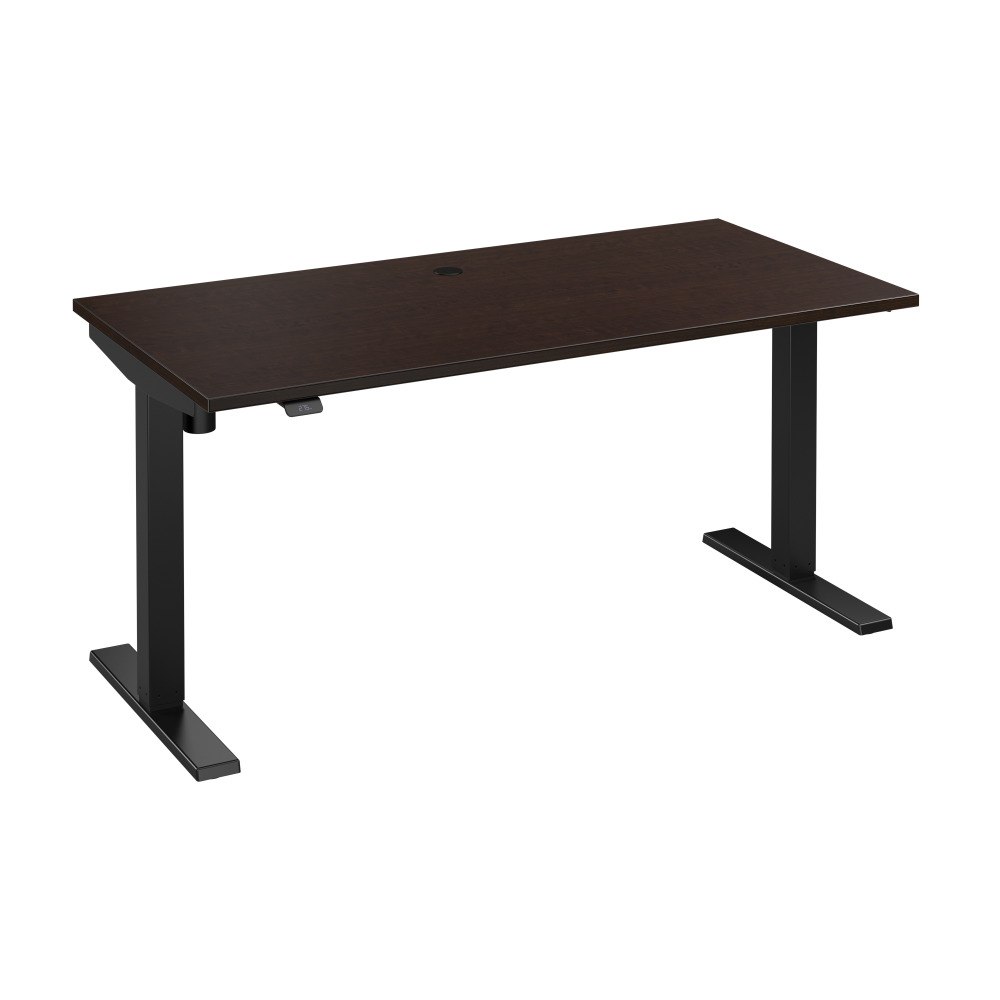Shop Bush Business Furniture Move 40 Series 60W x 30D Electric Height Adjustable Standing Desk, Image 01, M4S6030MRBK, #color_mocha cherry/black powder coat