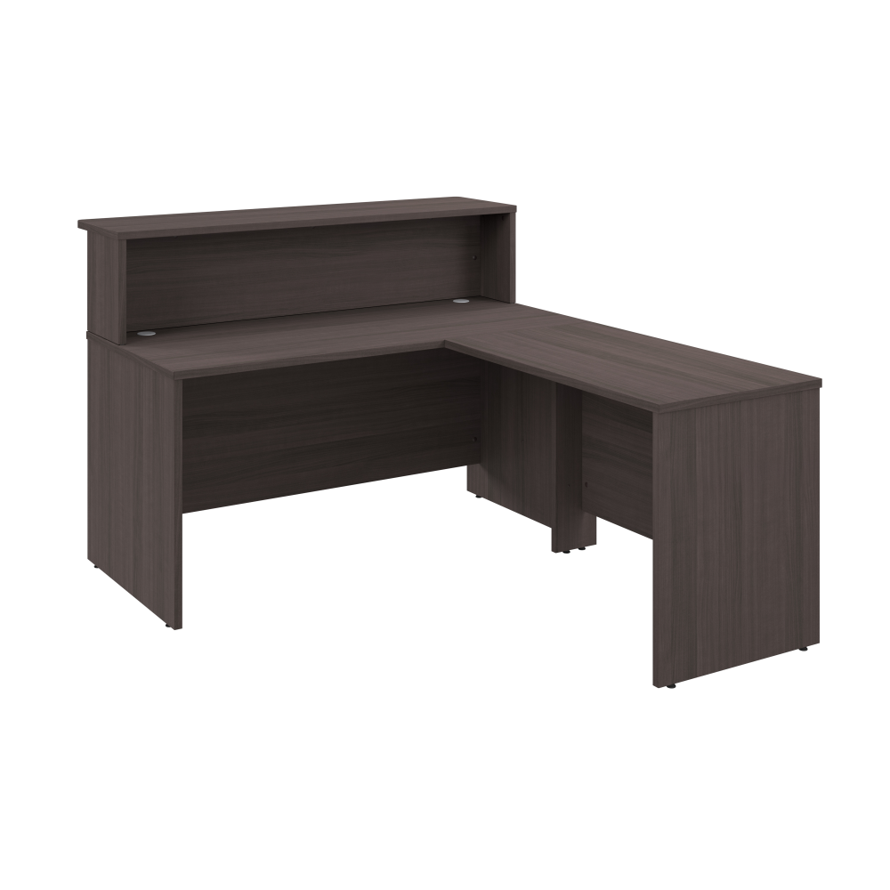 Shop Bush Business Furniture Arrive 60W x 72D L Shaped Reception Desk with Shelf, Image 01, ARV003SG, #color_storm gray