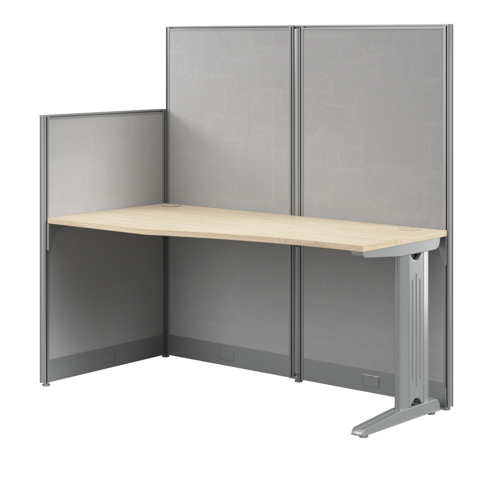 Shop Bush Business Furniture Office in an Hour 65-inch Straight Cubicle Desk, Image 01, WC36592-03K, #color_natural elm