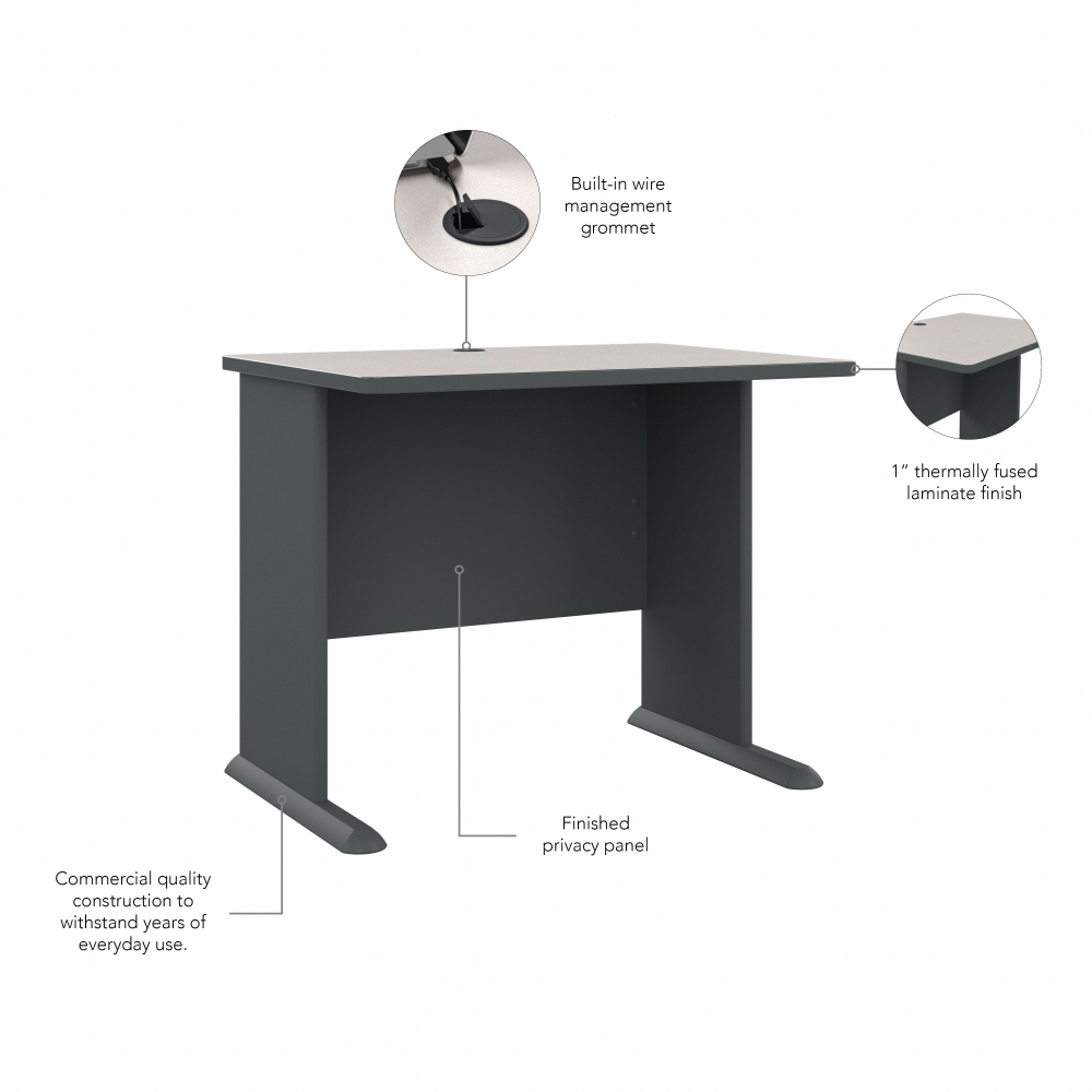 Shop Bush Business Furniture Series A 36W Desk, Image 08, WC8436A, #color_slate/white spectrum