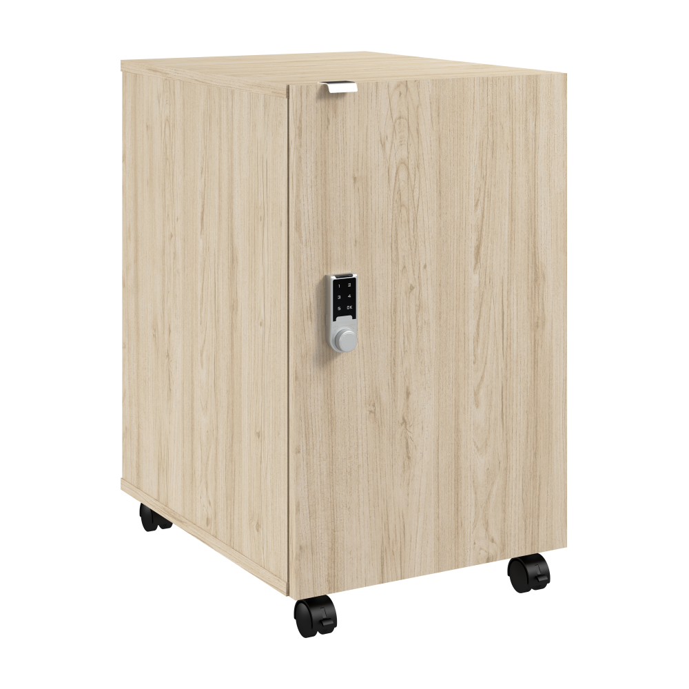 Shop Bush Business Furniture Assure Mobile File Cabinet with Drawer, Door, and Keypad Lock, Image 01, AUS116NESU, #color_natural elm
