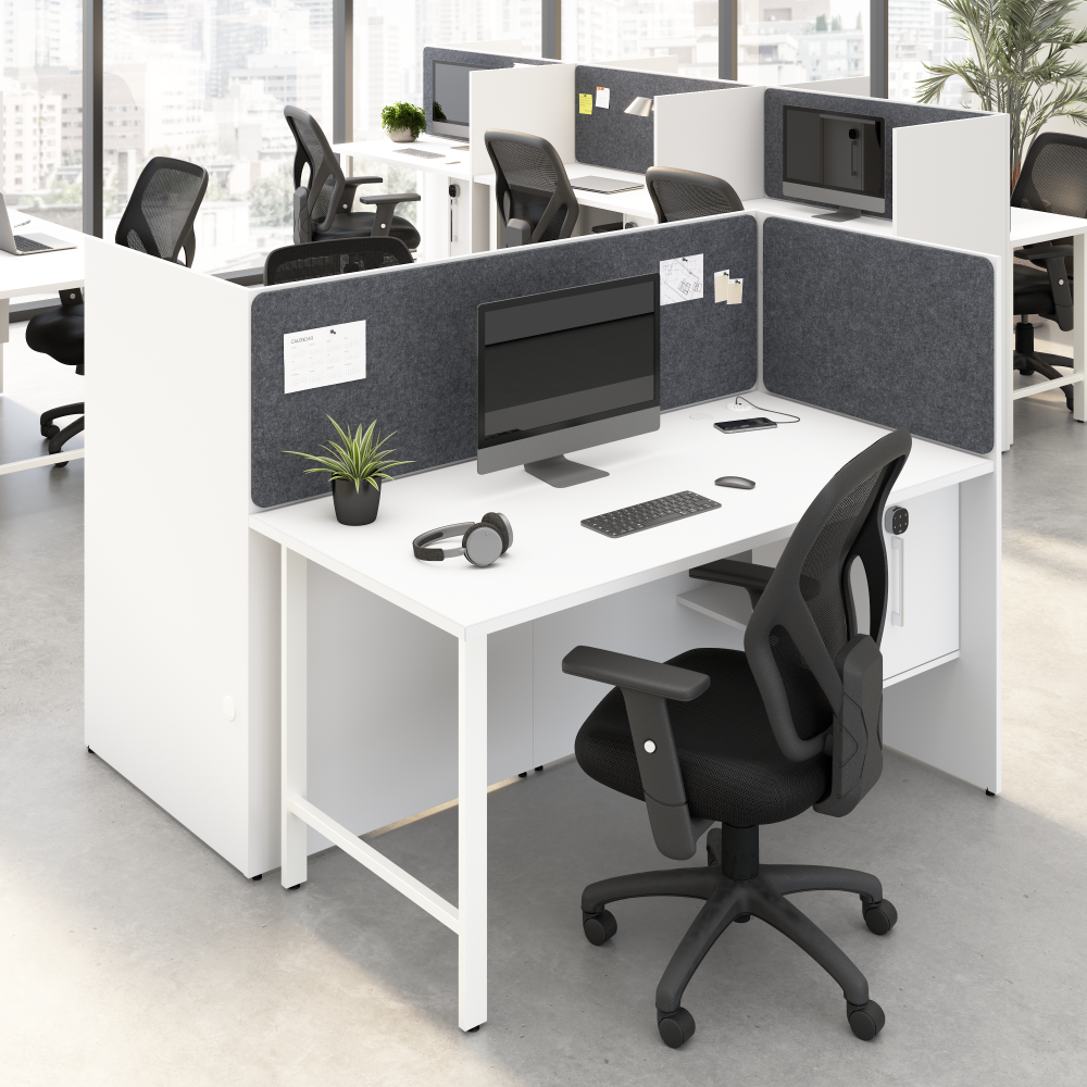 Shop Bush Business Furniture Hustle 60-inch 2 Person Office Cubicles with Locking Storage and Large Tackboards, Image 02, HUS023WH, #color_white