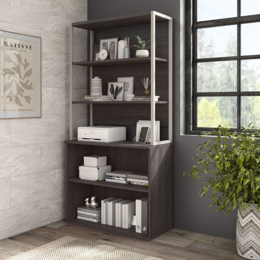 Shop Bush Business Furniture Hybrid 36W Bookcase Hutch, Image 02, HYH236SG, #color_storm gray