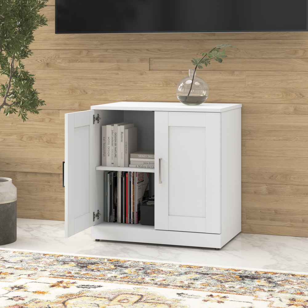 Shop Bush Business Furniture Hampton Heights 30W Storage Cabinet with Doors, Image 02, HHS130WH, #color_white