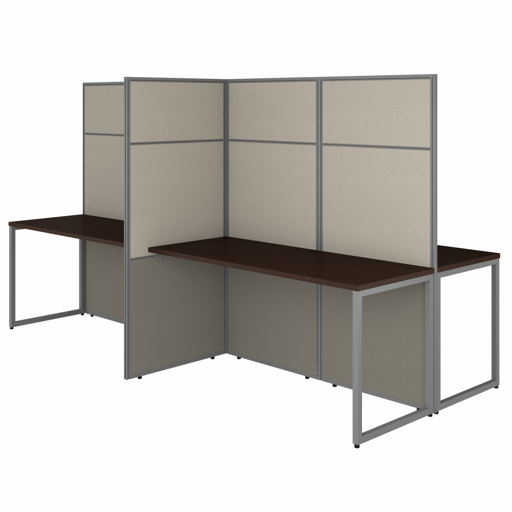 Shop Bush Business Furniture Easy Office 60W 4 Person Cubicle Desk Workstation with 66H Panels, Image 01, EODH660MR-03K, #color_mocha cherry