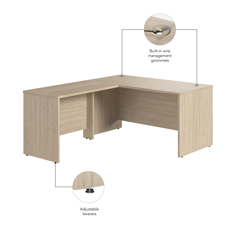 Shop Bush Business Furniture Studio C 60W x 30D L Shaped Desk with 42W Return, Image 07, STC050NE, #color_natural elm