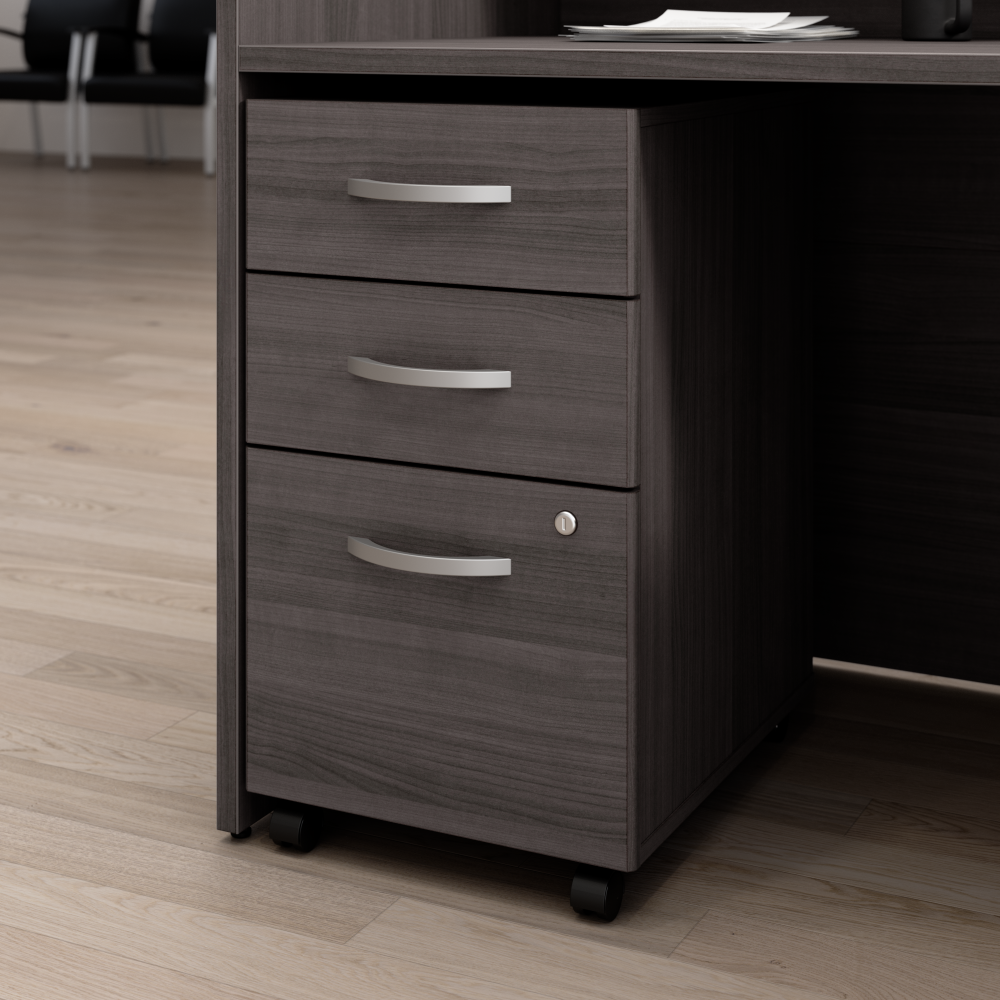Shop Bush Business Furniture Arrive 3 Drawer Mobile File Cabinet - Assembled, Image 02, ARF116SG-Z, #color_storm gray