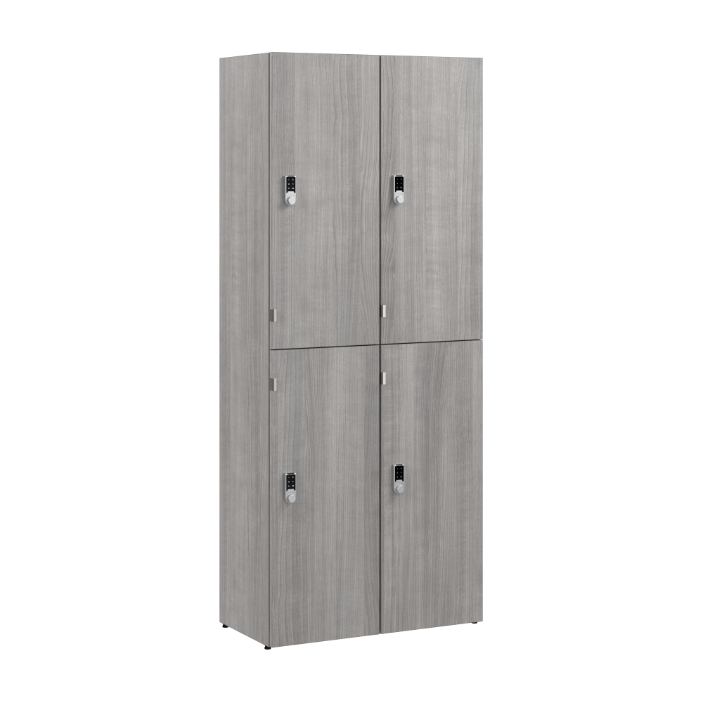 Shop Bush Business Furniture Assure Two Tier 4 Door Storage Lockers with Keypad Locks, Image 01, AUS130PGK, #color_platinum gray