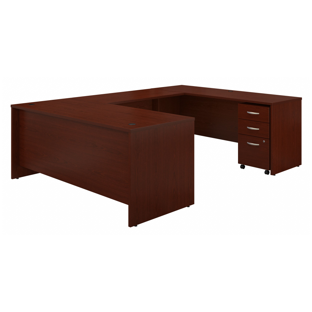 Shop Bush Business Furniture Series C 72W x 30D U Shaped Desk with Mobile File Cabinet, Image 01, SRC091MASU, #color_mahogany