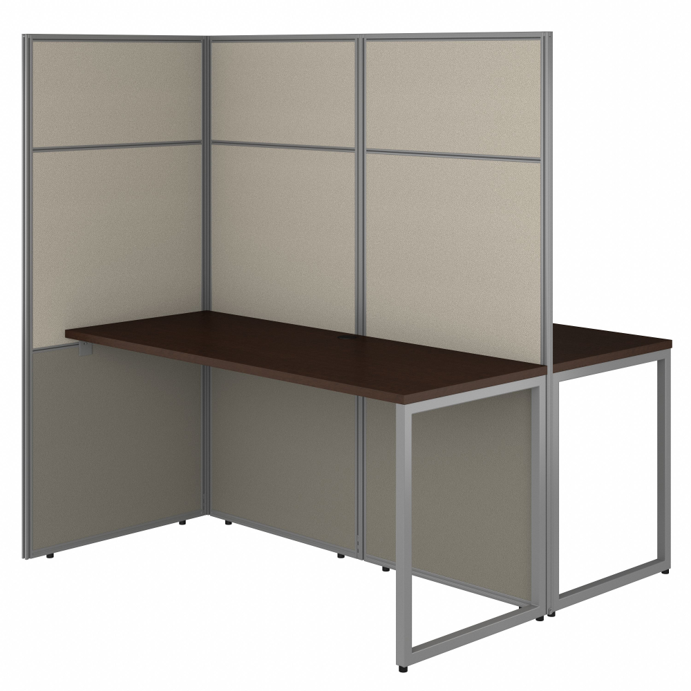 Shop Bush Business Furniture Easy Office 60W 2 Person Cubicle Desk Workstation with 66H Panels, Image 01, EODH460MR-03K, #color_mocha cherry