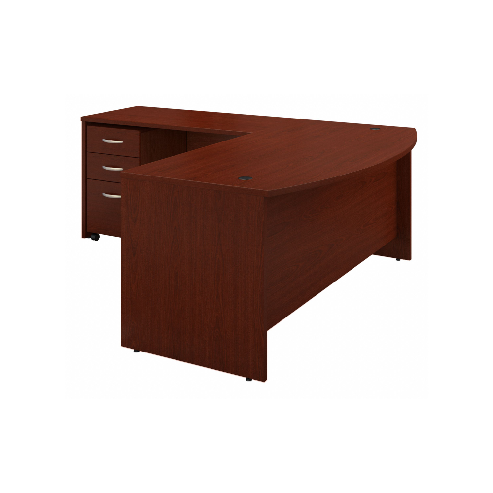Shop Bush Business Furniture Series C 72W Bow Front L Shaped Desk with 48W Return and Mobile File Cabinet, Image 03, SRC084MASU, #color_mahogany