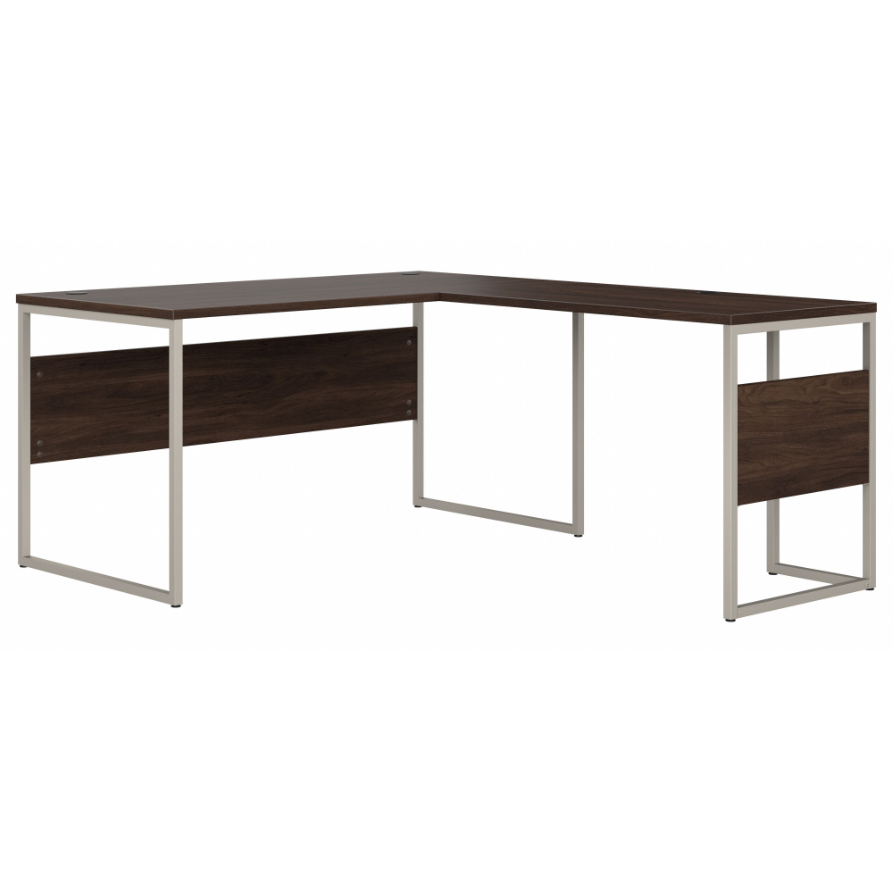Shop Bush Business Furniture Hybrid 60W x 30D L Shaped Table Desk with Metal Legs, Image 01, HYB027BW, #color_black walnut