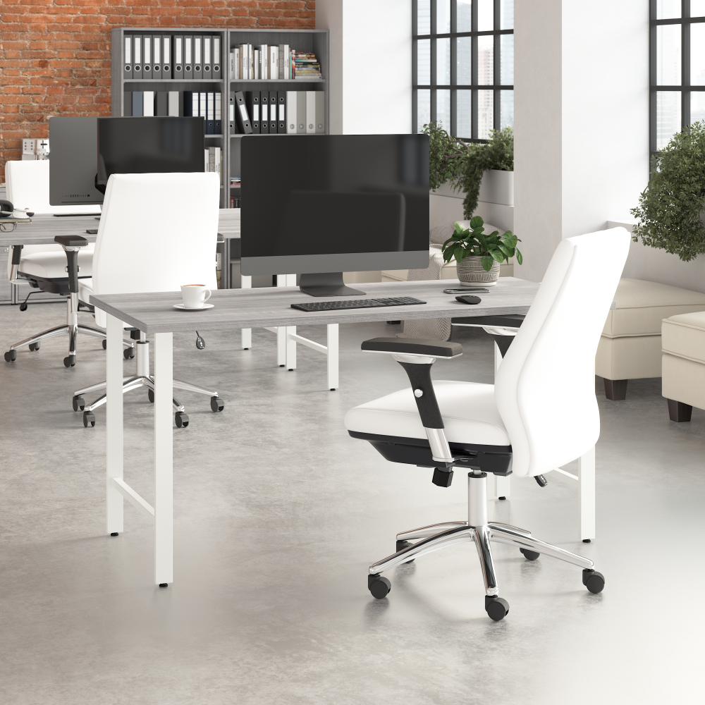 Shop Bush Business Furniture Hustle 60W x 30D Computer Desk with Metal Legs, Image 02, HUD160PG, #color_platinum gray