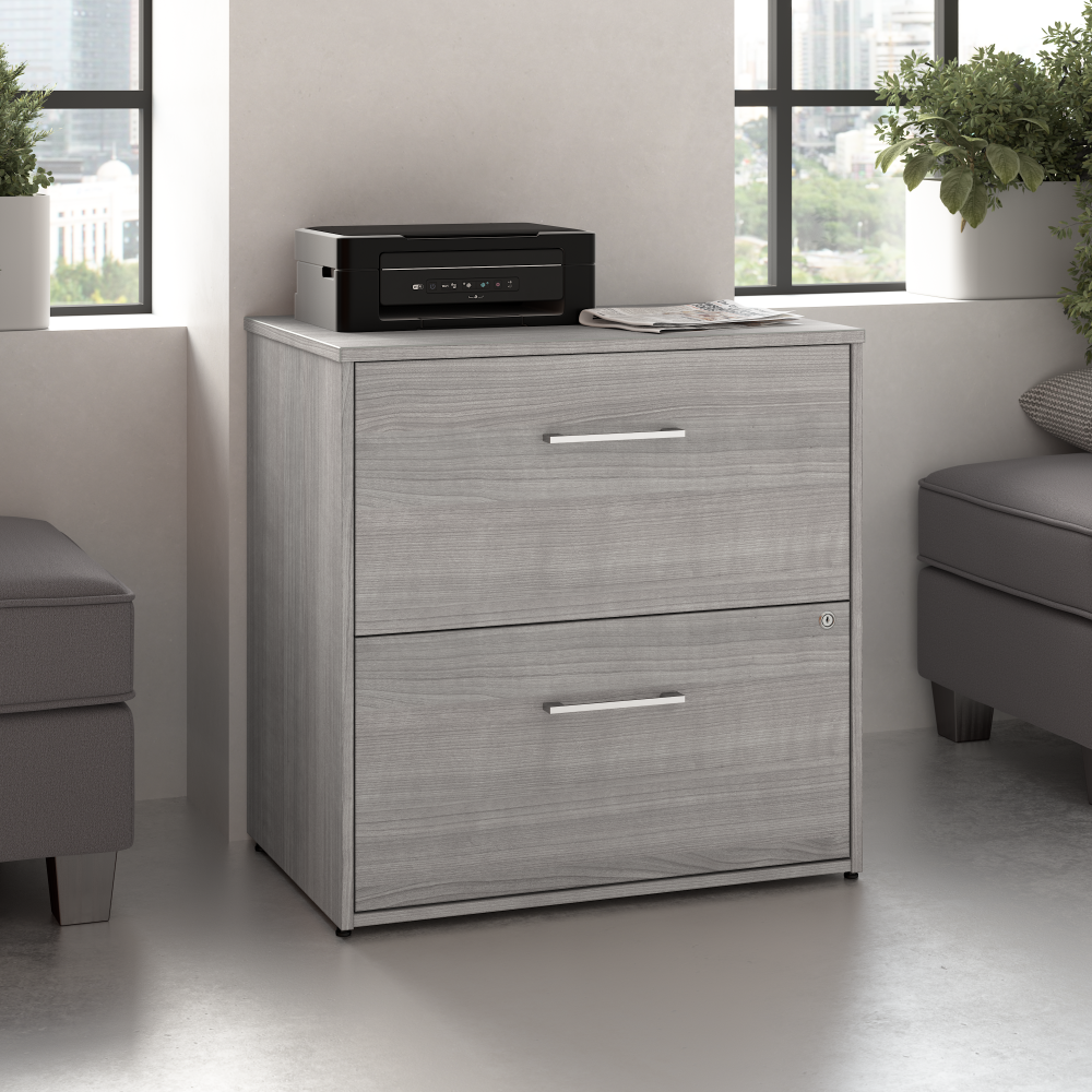 Shop Bush Business Furniture Hustle 2 Drawer Lateral File Cabinet, Image 02, HUF130PG, #color_platinum gray