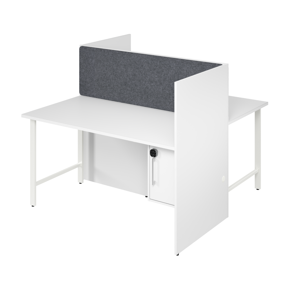 Shop Bush Business Furniture Hustle 60-inch 2 Person Office Cubicles with Locking Storage and Large Tackboards, Image 01, HUS023WH, #color_white