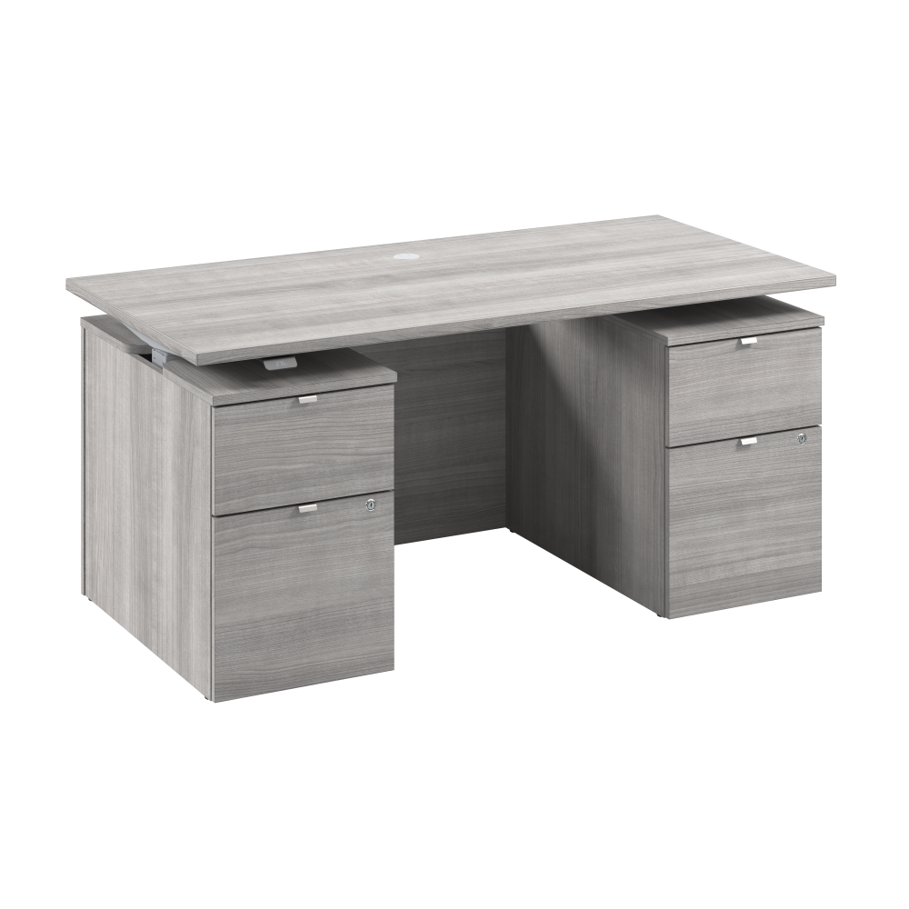 Shop Bush Business Furniture Stratus 60W x 30D Electric Standing Desk with Drawers and Modesty Panel, Image 01, SUT011PG, #color_platinum gray