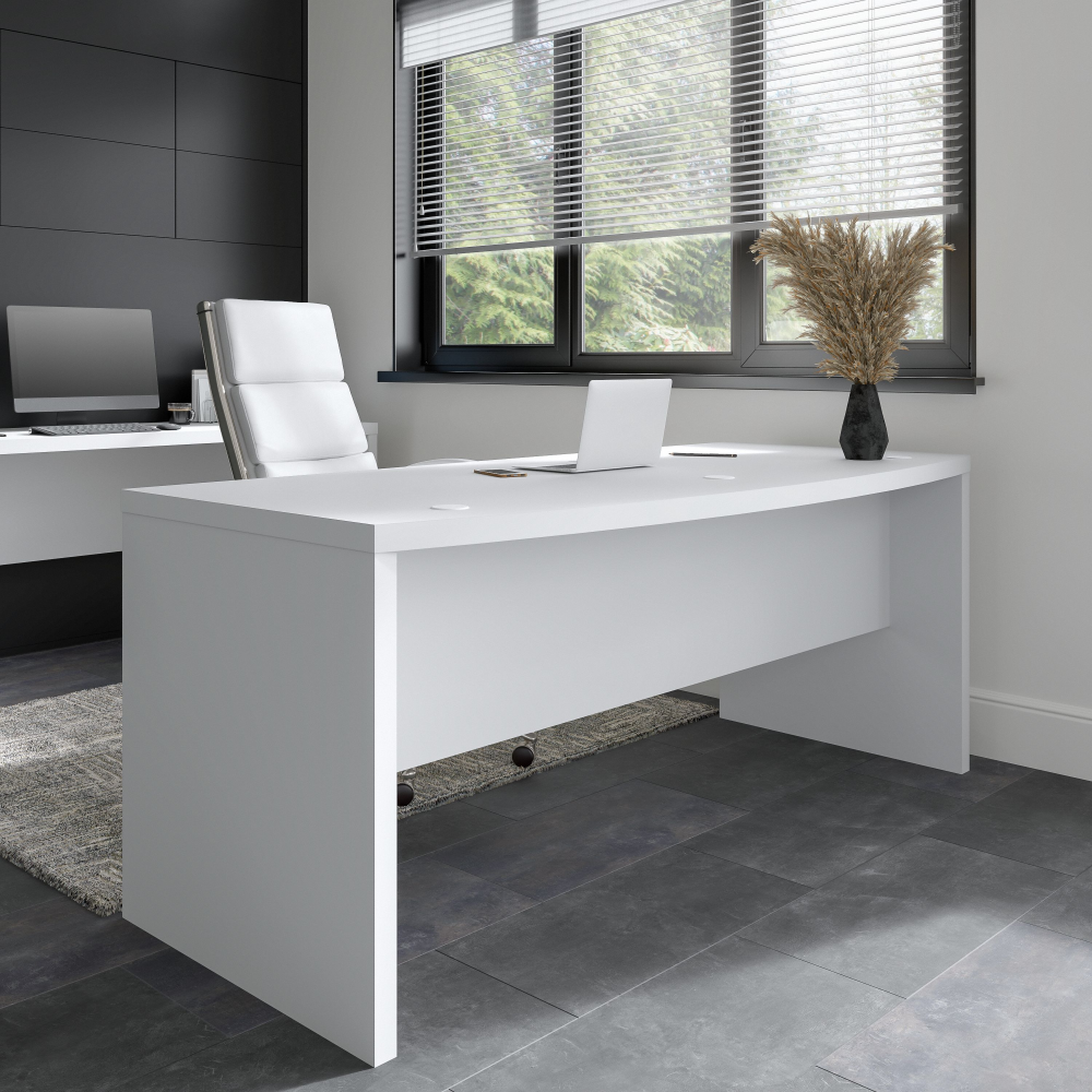 Shop Bush Business Furniture Echo 72W Bow Front Desk, Image 02, KI60109-03, #color_pure white