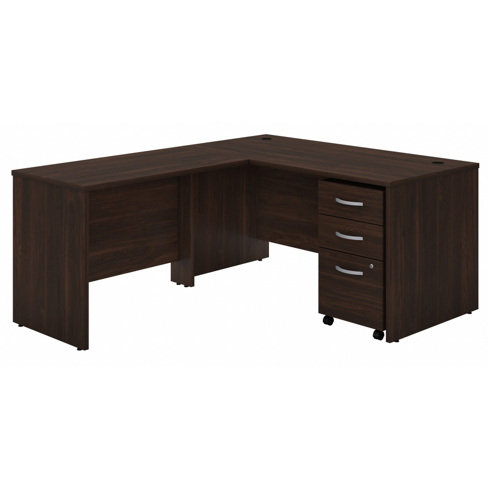 Shop Bush Business Furniture Studio C 60W x 30D L Shaped Desk with Mobile File Cabinet and 42W Return, Image 01, STC008BWSU, #color_black walnut