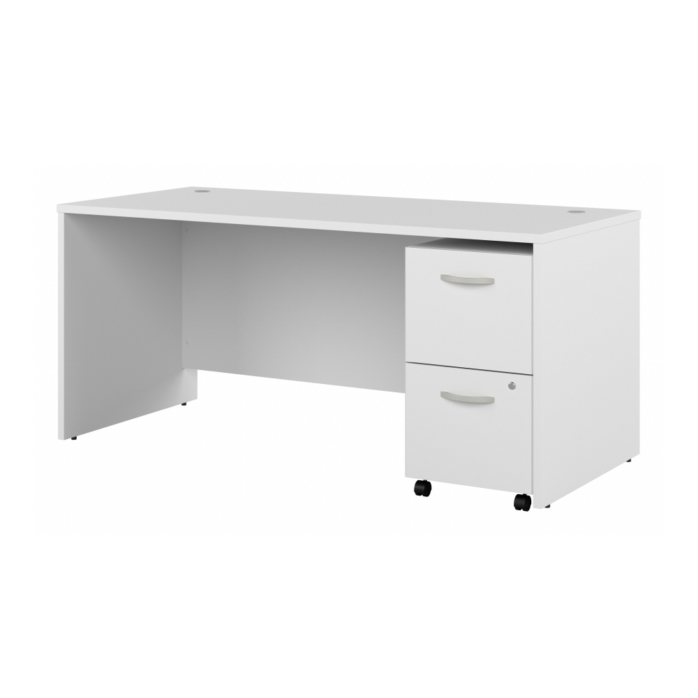 Shop Bush Business Furniture Studio C 66W x 30D Office Desk with 2 Drawer Mobile File Cabinet, Image 01, STC071WHSU, #color_white