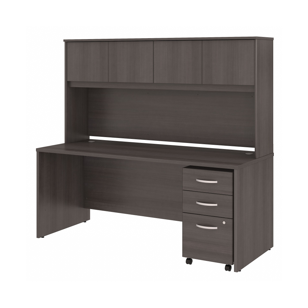 Shop Bush Business Furniture Studio C 72W x 30D Office Desk with Hutch and Mobile File Cabinet, Image 01, STC011SGSU, #color_storm gray