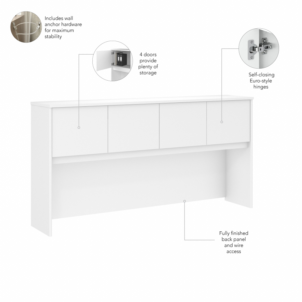 Shop Bush Business Furniture Studio C 72W Desk Hutch, Image 06, SCH172WH, #color_white