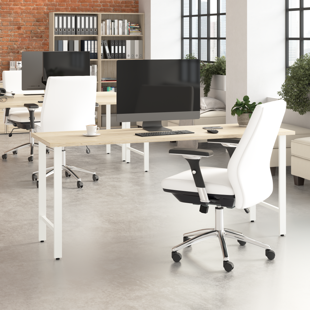 Shop Bush Business Furniture Hustle 72W x 24D Computer Desk with Metal Legs, Image 02, HUD172NE, #color_natural elm