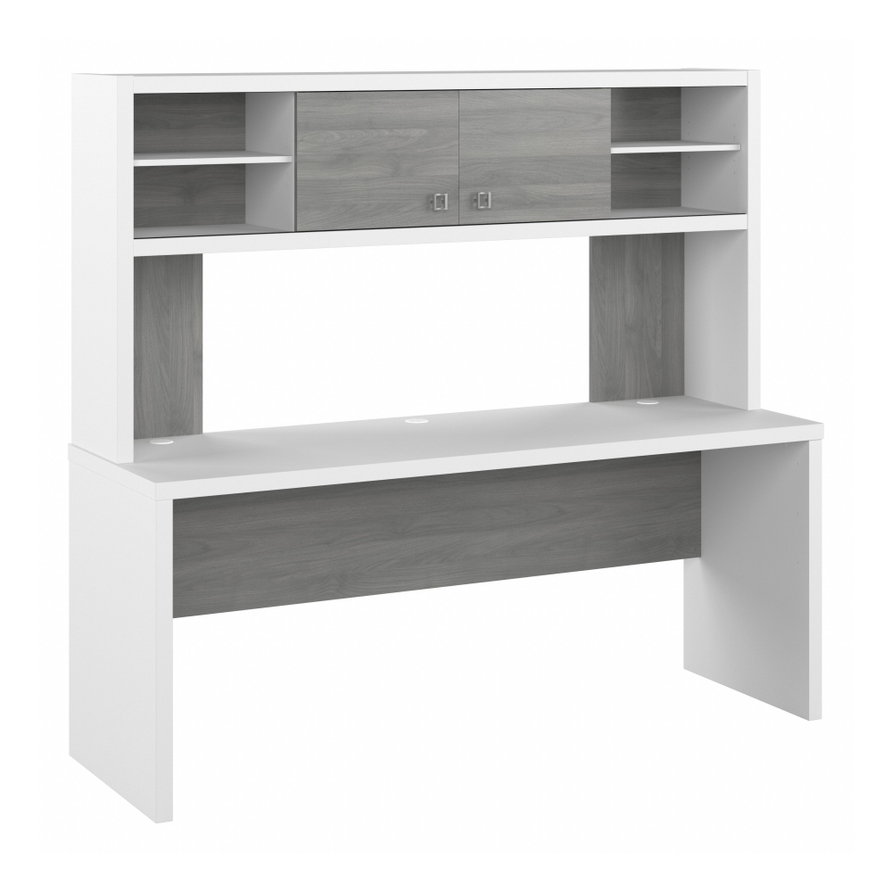 Shop Bush Business Furniture Echo 72W Computer Desk with Hutch, Image 01, ECH056WHMG, #color_pure white/modern gray