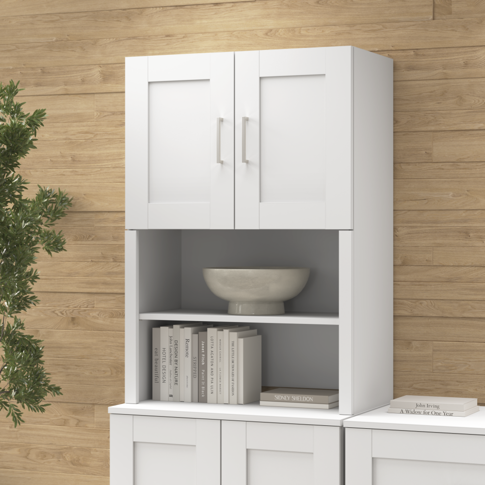 Shop Bush Business Furniture Hampton Heights 30W Bookcase Hutch, Image 02, HHH130WH, #color_white