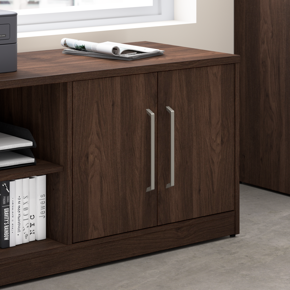 Shop Bush Business Furniture Vista Low Storage Cabinet with Doors and Shelves, Image 04, VSS160BW, #color_black walnut