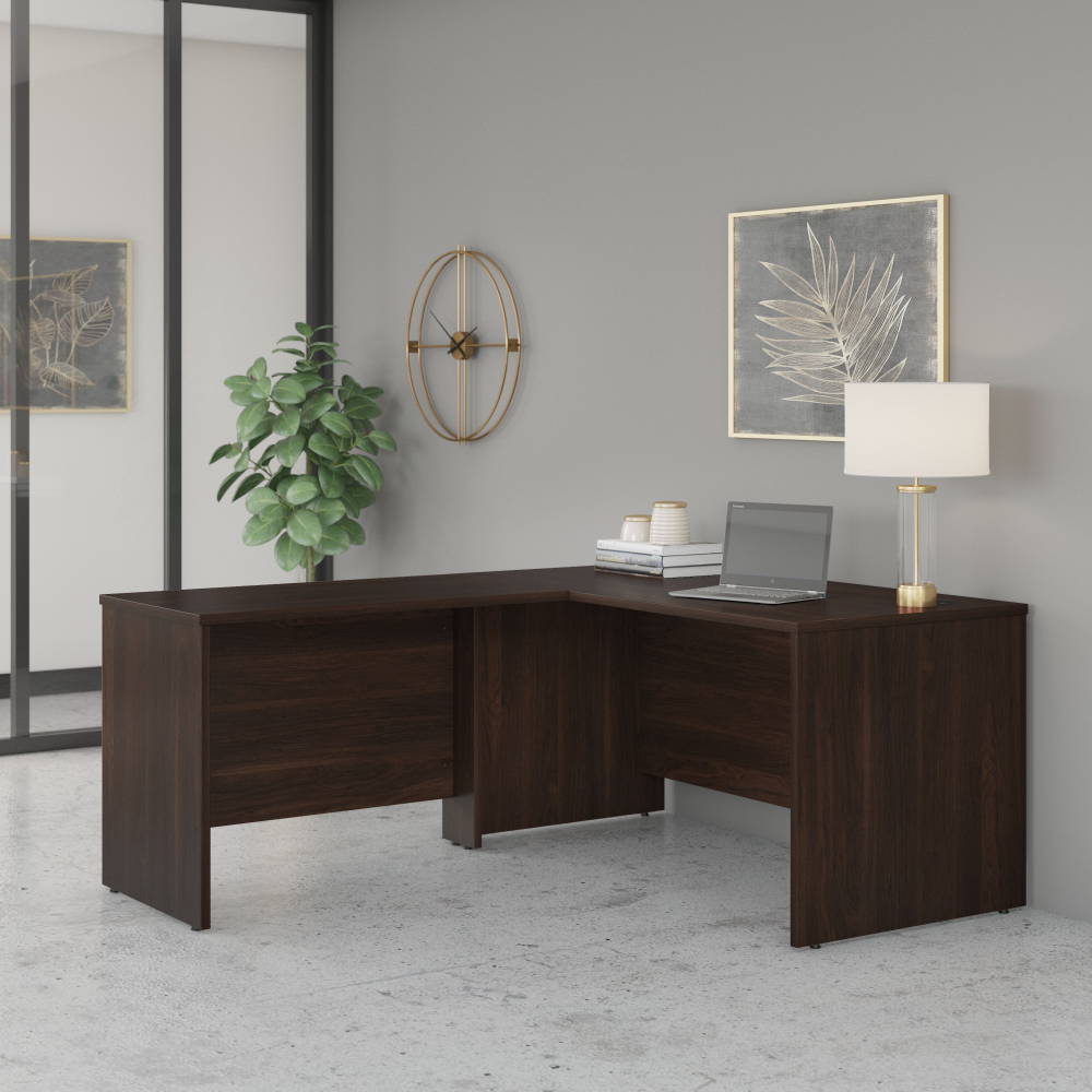 Shop Bush Business Furniture Studio C 60W x 30D L Shaped Desk with 42W Return, Image 02, STC050BW, #color_black walnut