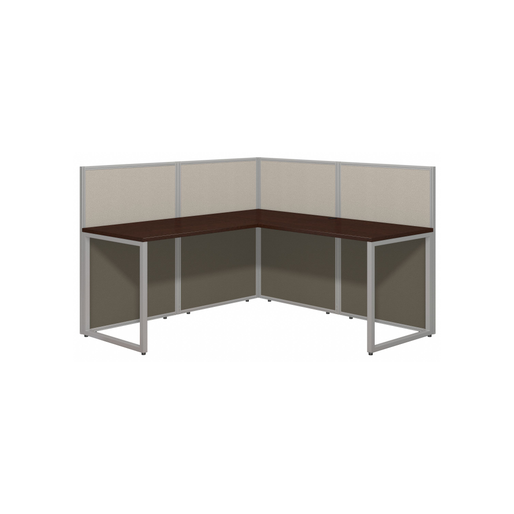 Shop Bush Business Furniture Easy Office 60W L Shaped Cubicle Desk Workstation with 45H Panels, Image 01, EOD360MR-03K, #color_mocha cherry
