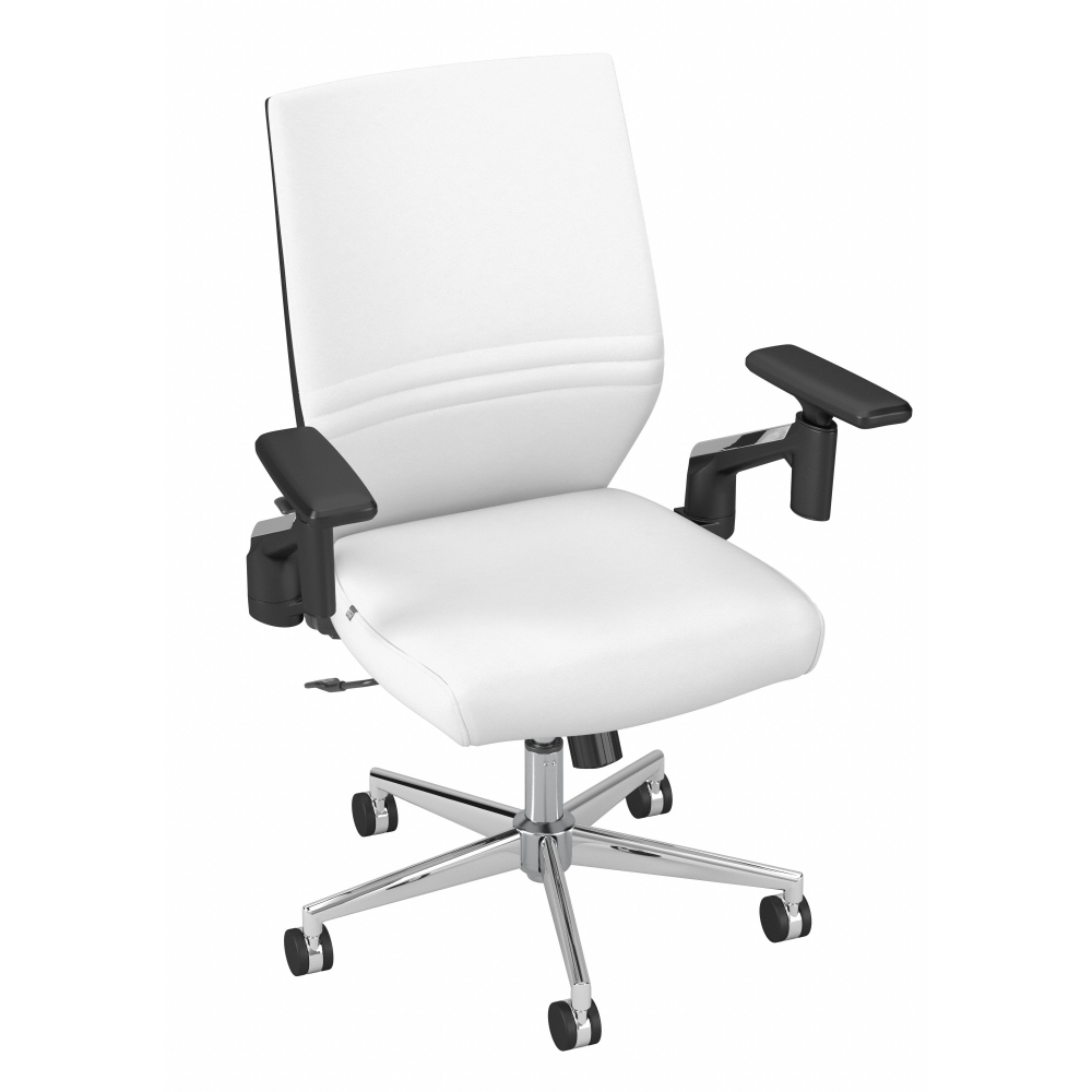 Shop Bush Business Furniture Laguna Mid Back Leather Office Chair, Image 03, CH2701WHL-03, #color_white leather
