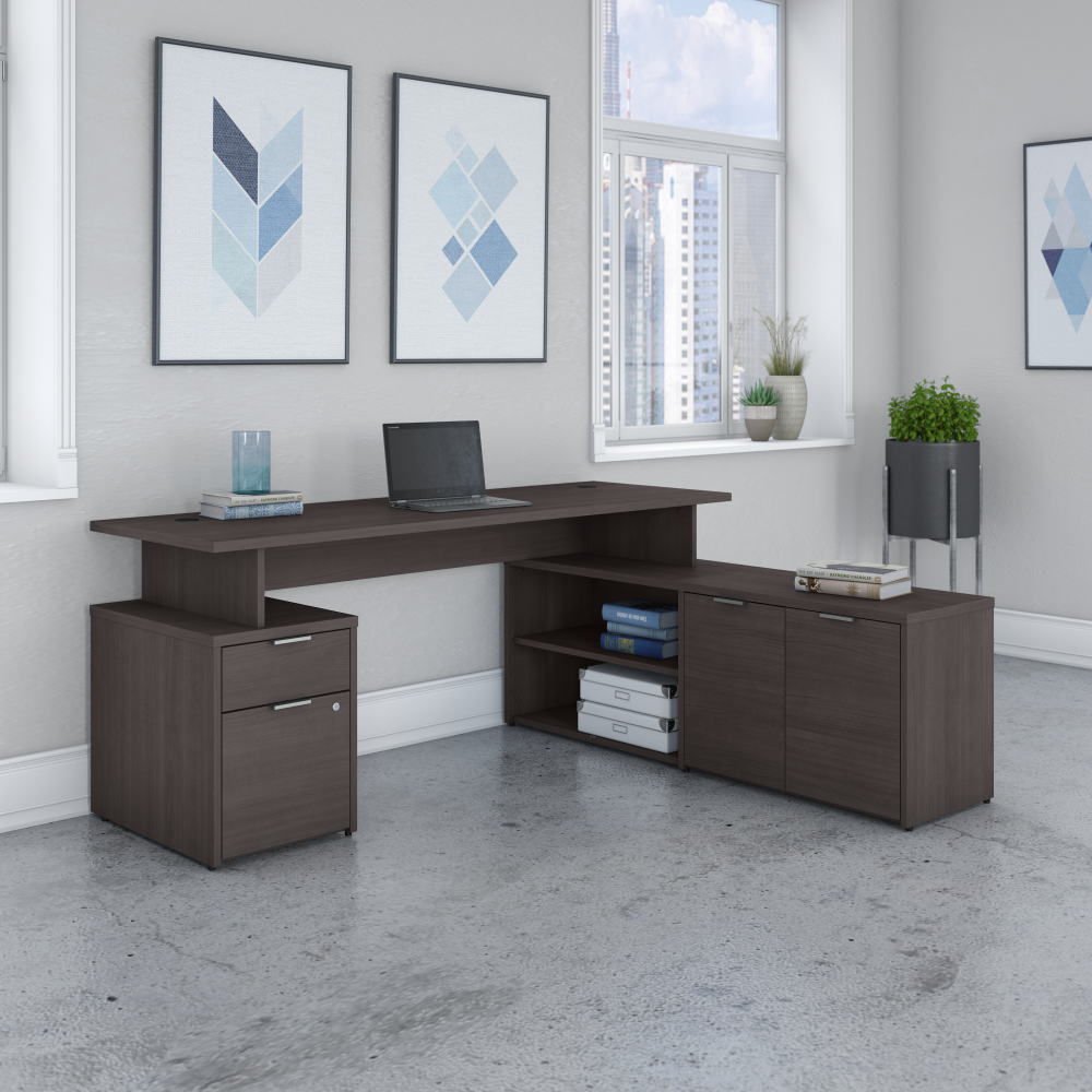 Shop Bush Business Furniture Jamestown 72W L Shaped Desk with Drawers, Image 02, JTN009SGSU, #color_storm gray