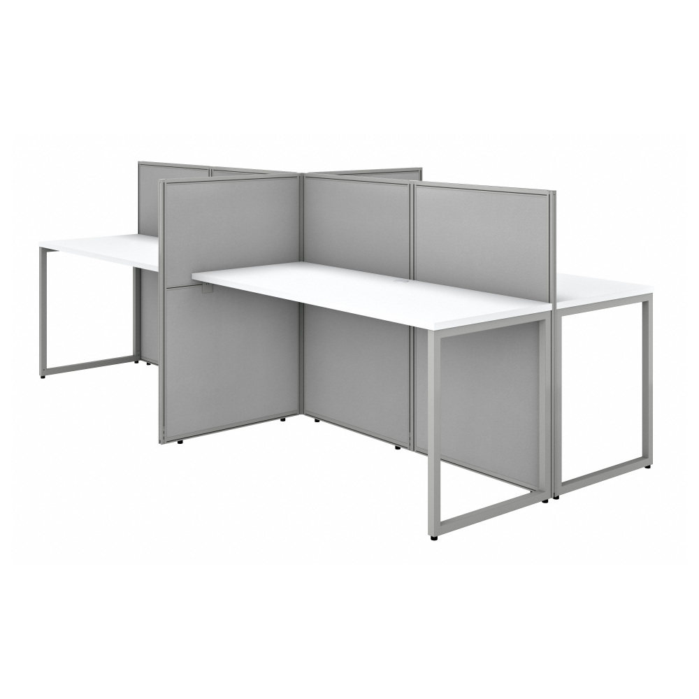 Shop Bush Business Furniture Easy Office 60W 4 Person Cubicle Desk Workstation with 45H Panels, Image 01, EOD660WH-03K, #color_pure white/silver gray fabric