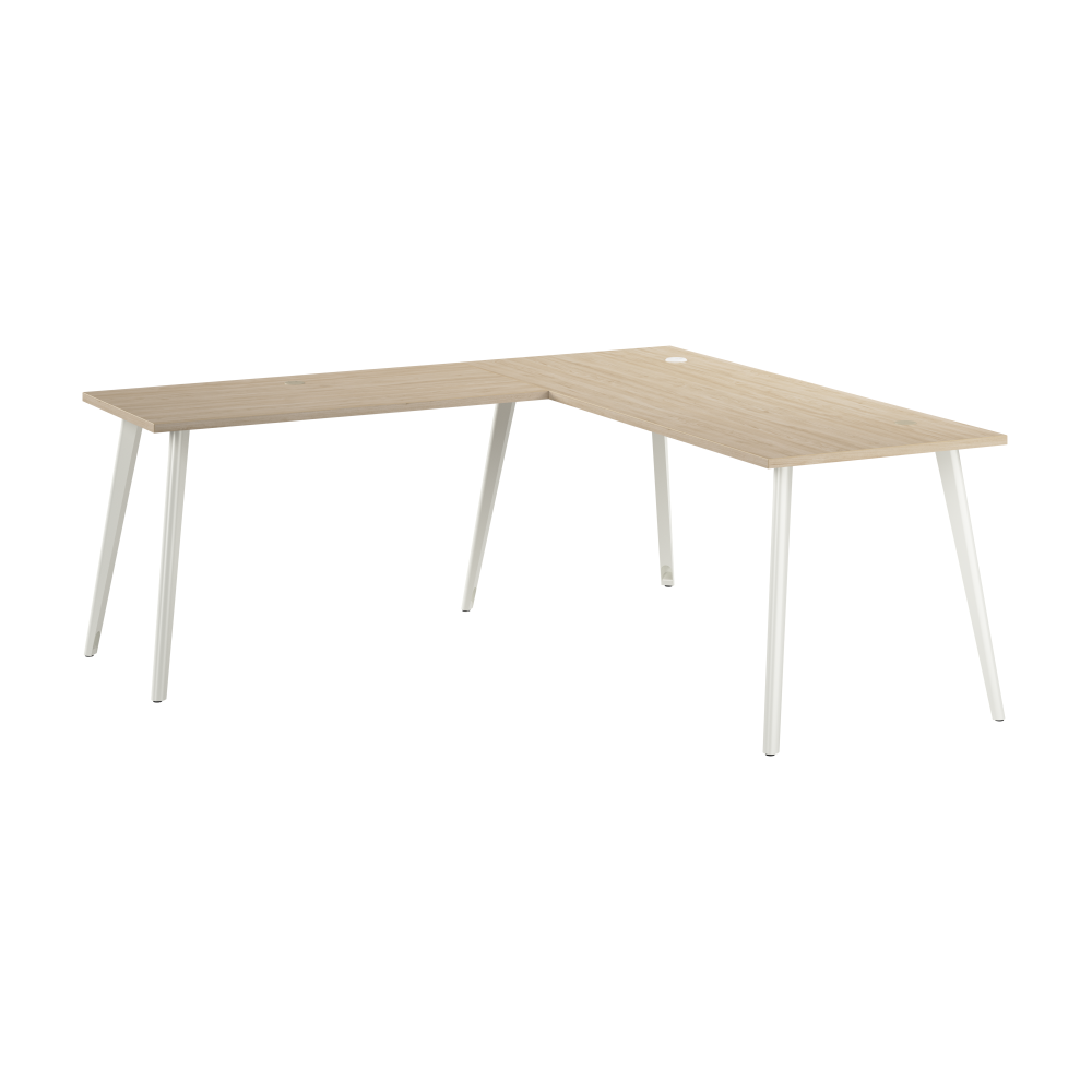Shop Bush Business Furniture Vista 72W x 30D L Shaped Desk with Splayed Metal Legs, Image 01, VST003NE, #color_natural elm