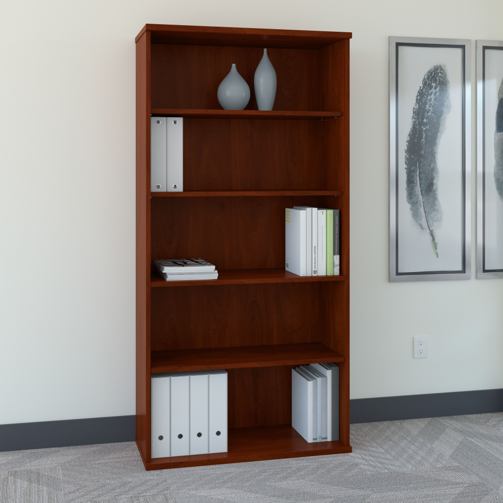 Shop Bush Business Furniture Series C 36W 5 Shelf Bookcase, Image 02, WC24414, #color_hansen cherry