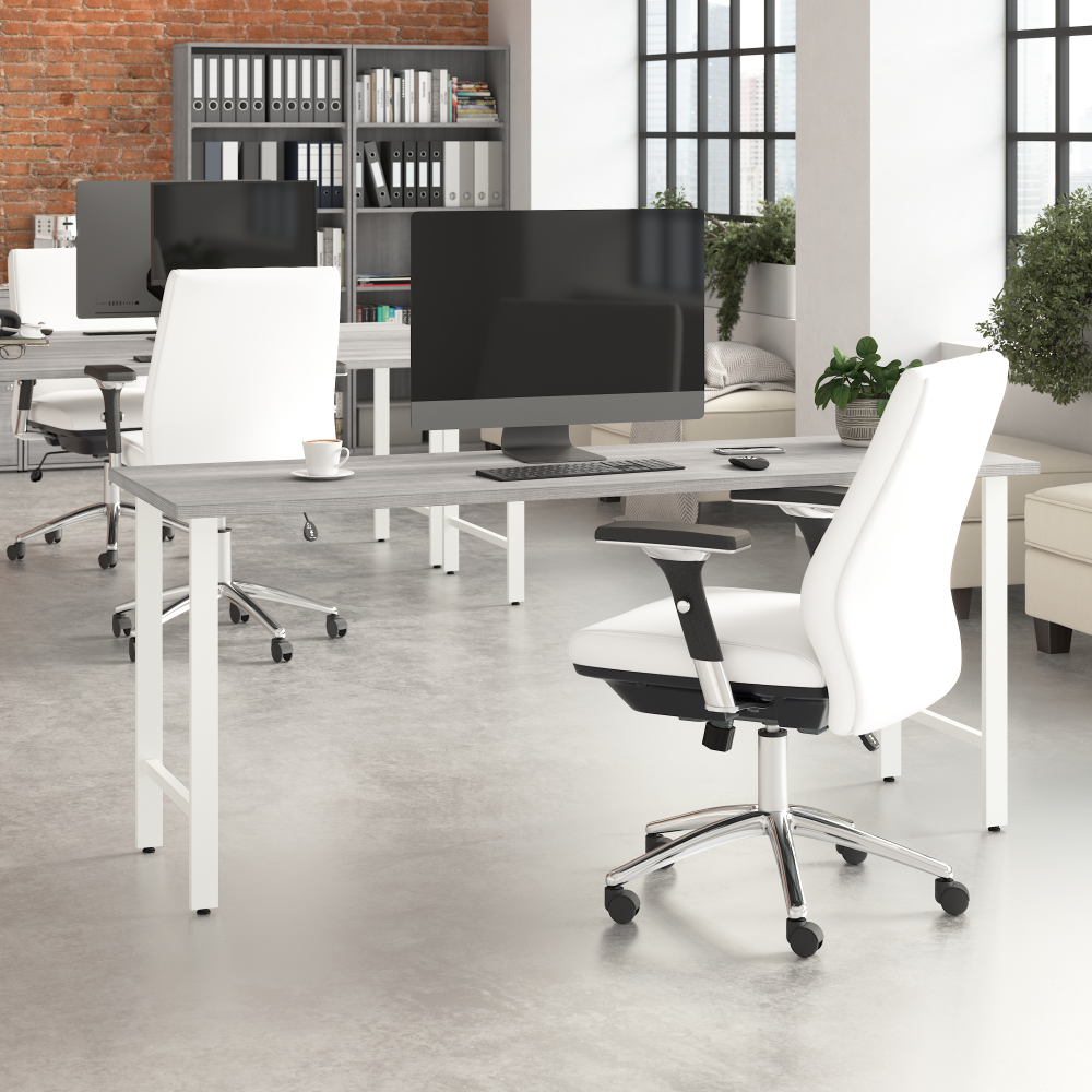 Shop Bush Business Furniture Hustle 72W x 24D Computer Desk with Metal Legs, Image 02, HUD172PG, #color_platinum gray