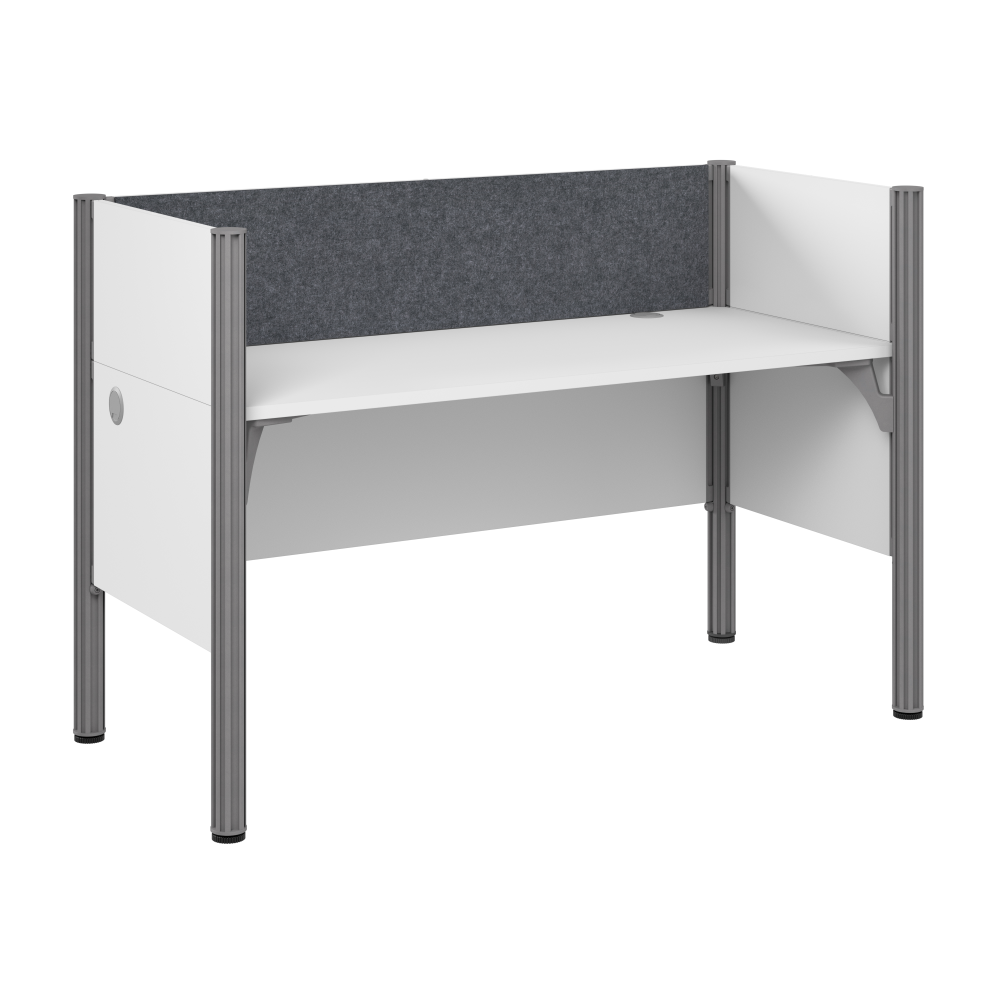 Shop Bush Business Furniture ProBiz Single Cubicle Desk for Office with Low Privacy Panels and Tackboard, Image 01, 100871CG-17, #color_white