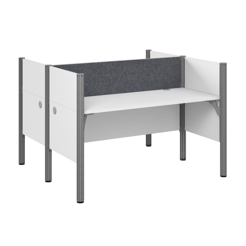 Shop Bush Business Furniture ProBiz 2 Person Office Cubicle Desk with Low Privacy Panels and Tackboard, Image 01, 100870CG-17, #color_white