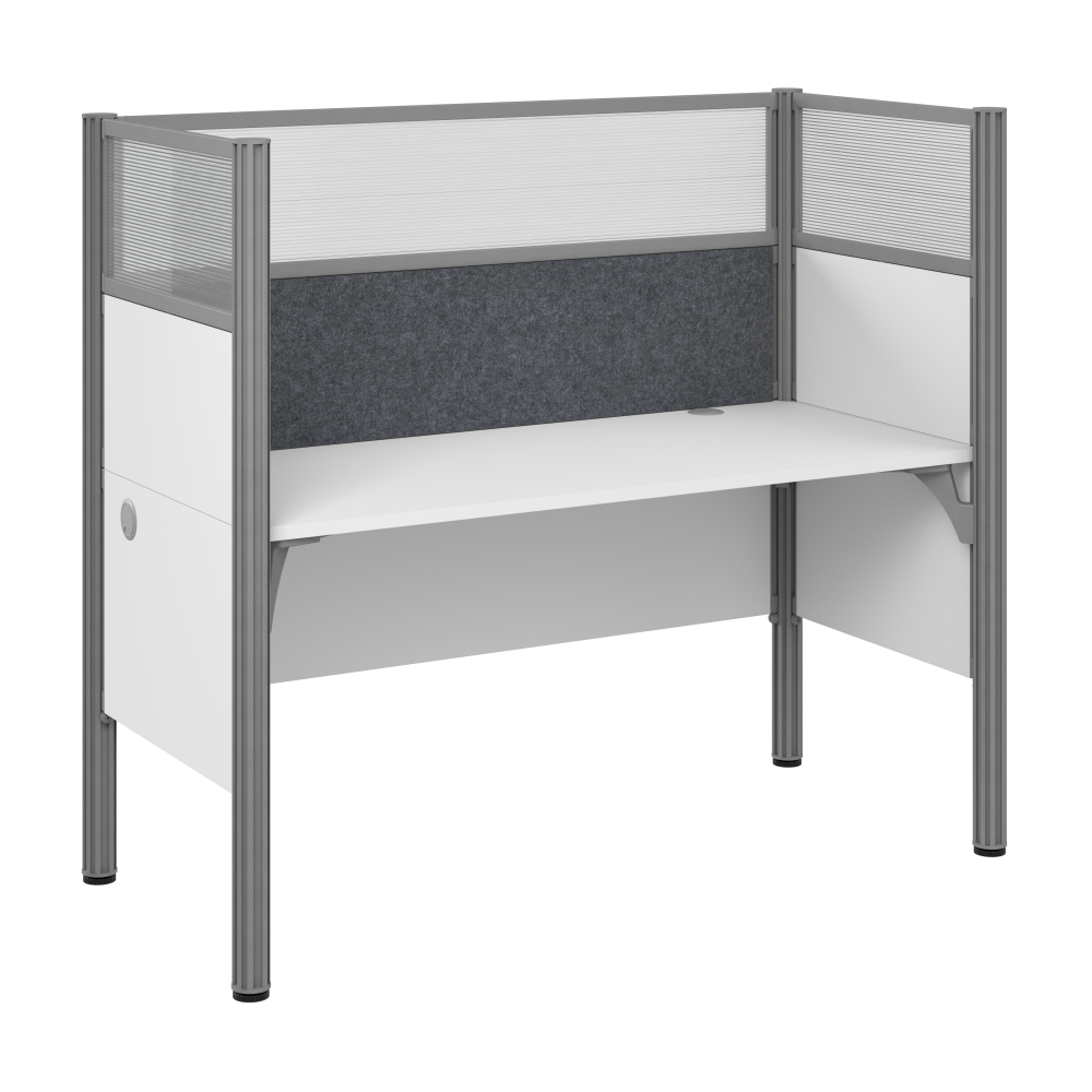 Shop Bush Business Furniture ProBiz Single Cubicle Desk for Office with High Privacy Panels and Tackboard, Image 01, 100871DG-17, #color_white