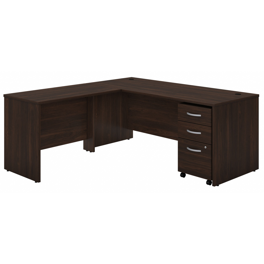 Shop Bush Business Furniture Studio C 72W x 30D L Shaped Desk with Mobile File Cabinet and 42W Return, Image 01, STC007BWSU, #color_black walnut