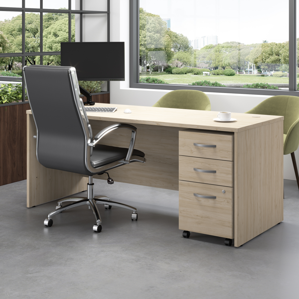 Shop Bush Business Furniture Studio C 72W x 30D Office Desk with Mobile File Cabinet, Image 02, STC013NESU, #color_natural elm
