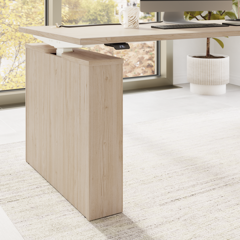 Shop Bush Business Furniture Stratus 72W x 30D Electric Height Adjustable Standing Desk, Image 04, SUT002NE, #color_natural elm