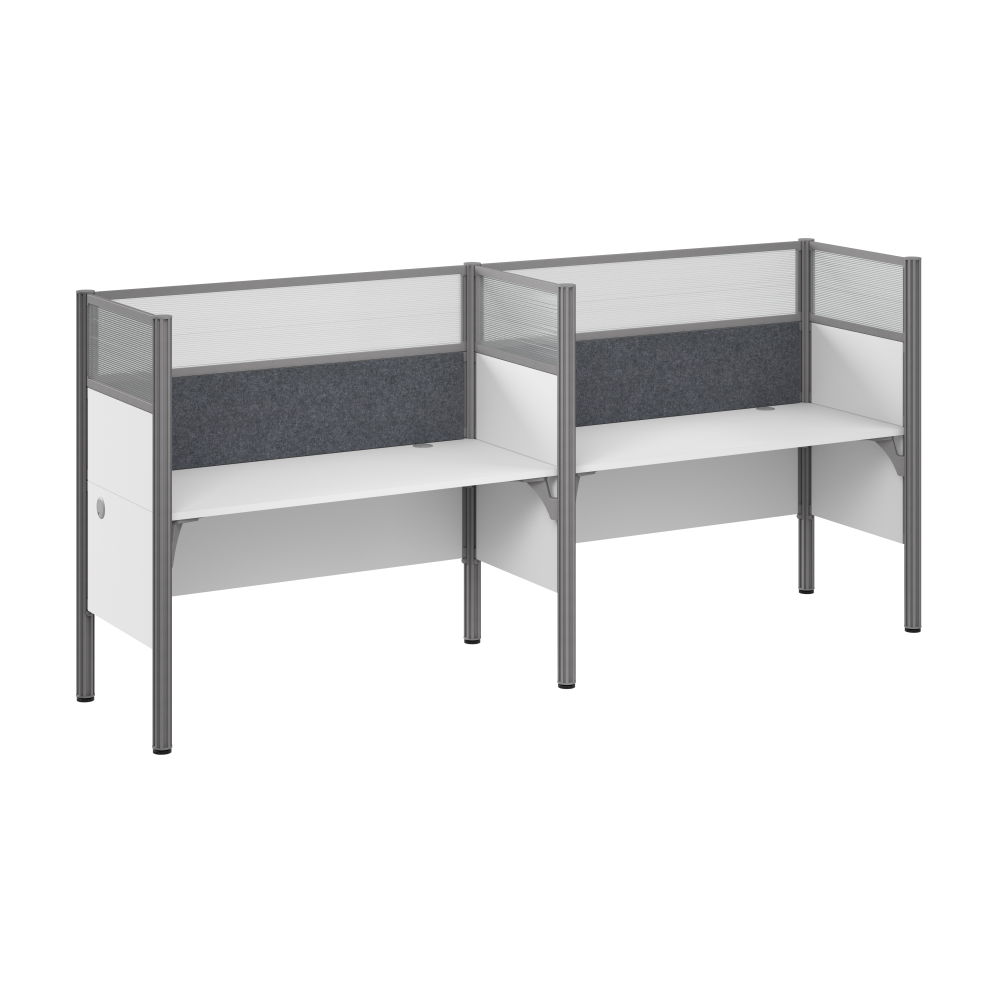 Shop Bush Business Furniture ProBiz Double Cubicle Desk for Office with High Privacy Panels and Tackboard, Image 01, 100876DG-17, #color_white