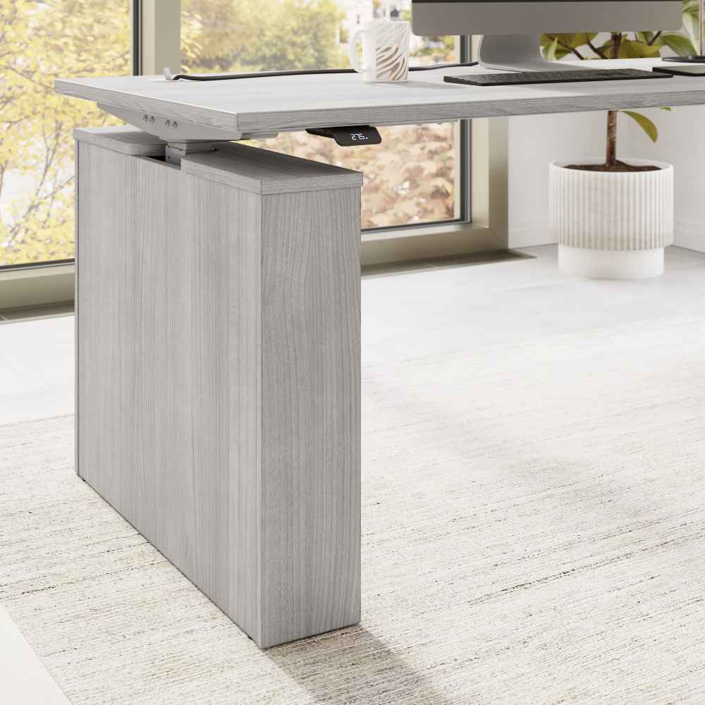 Shop Bush Business Furniture Stratus 72W x 30D Electric Height Adjustable Standing Desk, Image 04, SUT002PG, #color_platinum gray