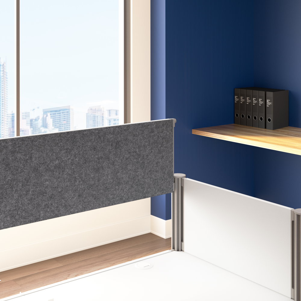 Shop Bush Business Furniture ProBiz 6 Person Office Cubicle Desk with Low Privacy Panels and Tackboard, Image 04, 100873CG-17, #color_dark gray