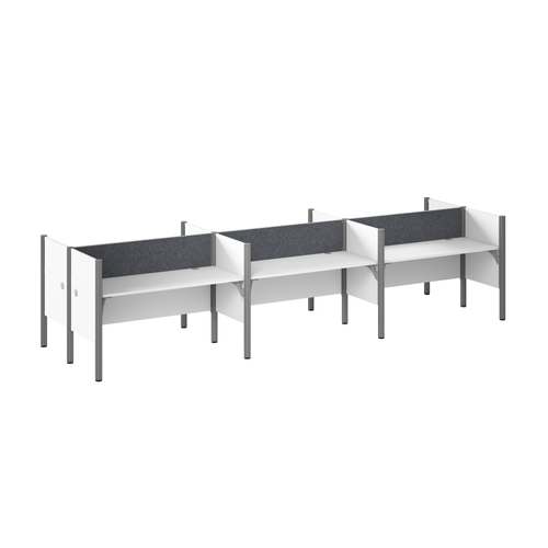 Shop Bush Business Furniture ProBiz 6 Person Office Cubicle Desk with Low Privacy Panels and Tackboard, Image 01, 100873CG-17, #color_dark gray