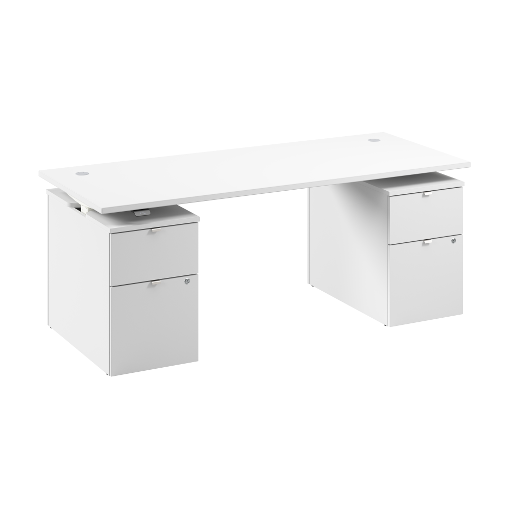 Shop Bush Business Furniture Stratus 72W x 30D Electric Height Adjustable Standing Desk with Drawers, Image 01, SUT010WH, #color_white